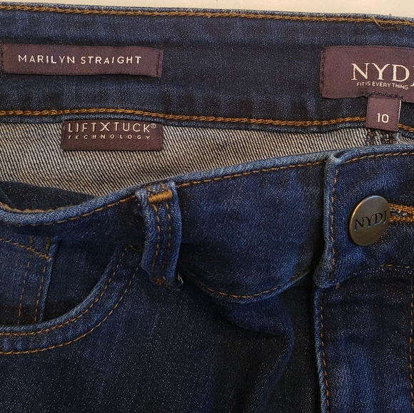 NYDJ Marilyn Straight Leg Blue Jeans 10 - Picture 8 of 10